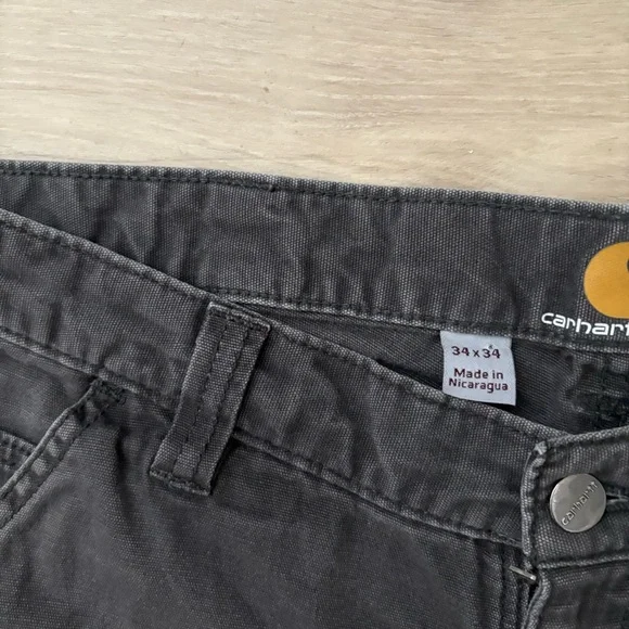 Carhartt Faded Gray Relaxed Fit Carpenter Gray 6 Pockets Sz 24x34 - Picture 4 of 8